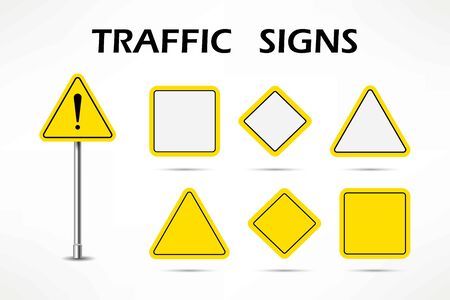 Empty traffic signs isolate on white backgroundのイラスト素材