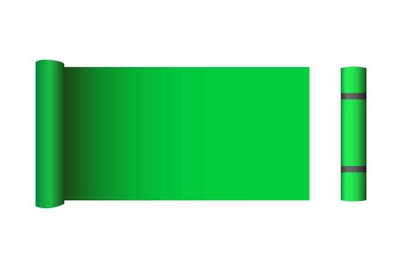 Creative vector illustration of half rolled yoga mat isolated on transparent background. Art design fitness and health template. Abstract concept graphic pilates exercise equipment elementのイラスト素材