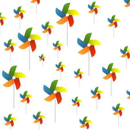 The pinwheel flat icon. A lot of turntables on a white background. vector illustrationsのイラスト素材