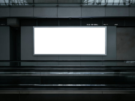 Blank Light Box Mock up Poster Billboard Media Banner Escalator indoorの写真素材