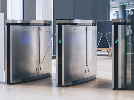 Entrance Gate Access Touch technology security system Office Buildingの写真素材