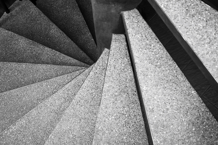 Architecture detail Spiral staircase Black and Whiteの写真素材