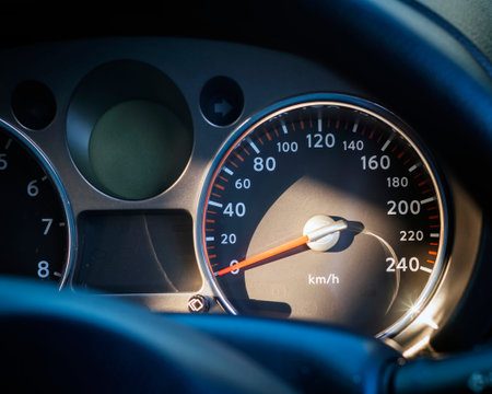 Car speed meter Display close up