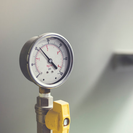 Pressure gauge Meter installed, Measuring Tool equipment