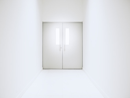 White door with Lighting architecture details Conceptualの写真素材