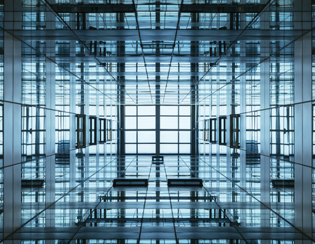 Architecture detail Modern Glass Steel facade Buildingの写真素材