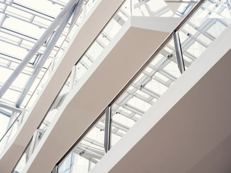 Architecture detail Modern Glass facade building Geometric design