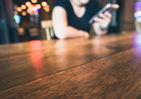 Girl Chatting on phone in Bar Nightclub Hipster nightlife