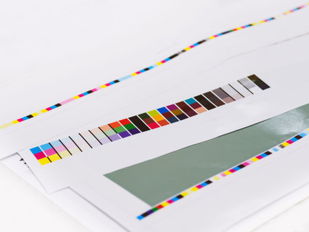 Color chart on Digital Printing Offset Industry Layout work process