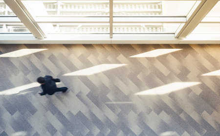People Walking Modern Architecture Interior Top view