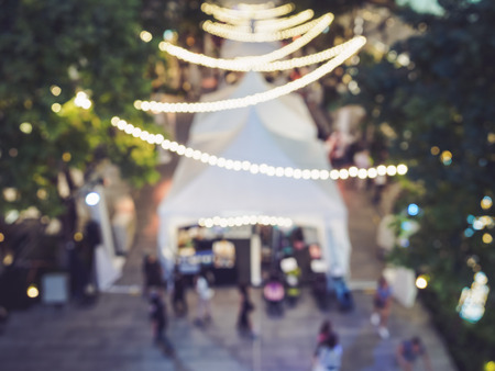 Festival Event Party Blurred People Background Lights decoration Outdoorの写真素材