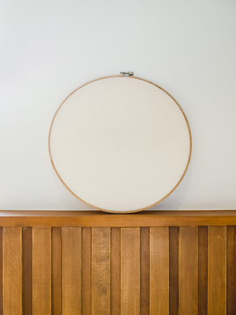 Embroidery frame Circle Signboard Textile Craft Backgroundの写真素材