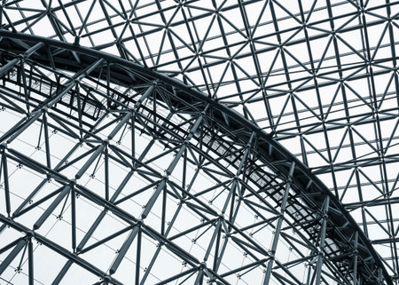 Steel Structure Roof pattern Architecture details Modern buildingの写真素材