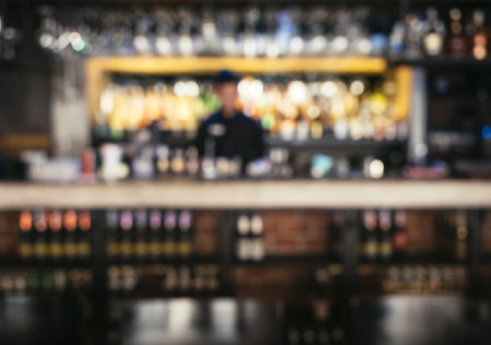 Bartender with blur Bar shelf background Nightlife partyの写真素材