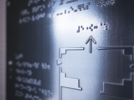 Braille Map information Reading Blind communication on Public signageの写真素材