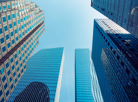 Architecture perspective Building sky scraper Business background cityscape