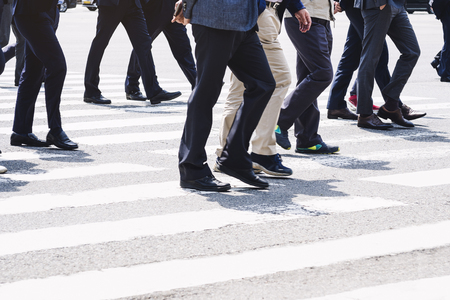 People walking on street Business Man urban lifestyleの写真素材