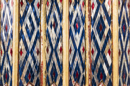 Colourful  Tiles Mirror Tile pattern Thai Architecture Temple decorationの写真素材