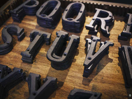 Black Metal Type Craft element retro style home decoration の写真素材