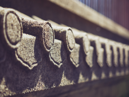 Roof detail stone engrave texture Japan culture Architecture detailsの写真素材