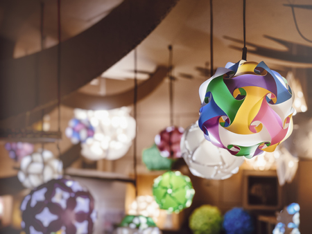 Colourful Lamp Lighting decoration Party festival indoorの写真素材