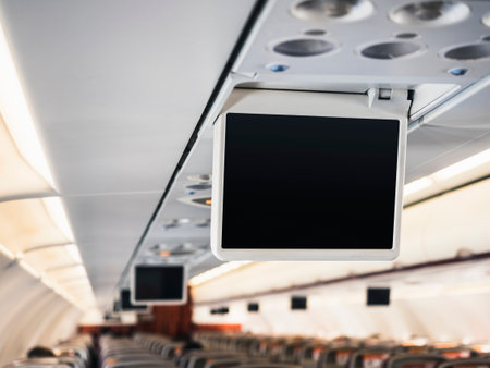 Airplane Tv Screen Flight information aboard Blank template mock up screen