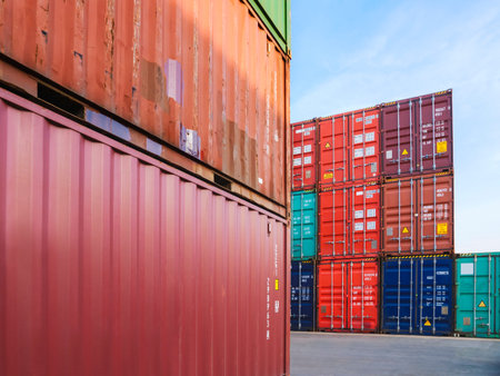 Containers Cargo shipping Logistic freight warehouse Transport Business