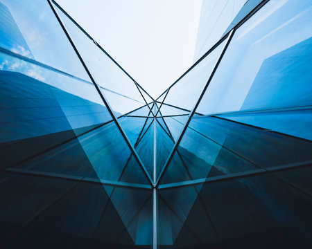 Architecture detail Glass Facade Perspective Modern building Background
