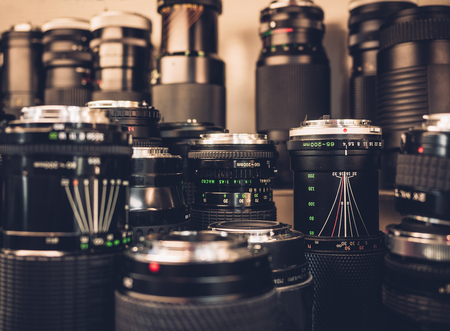 Camera Lens in Shop Vintage collection objectの写真素材