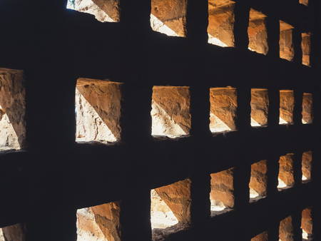 Wall Pattern stone texture Lighting shade and shadowの写真素材