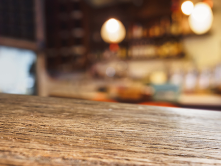Table top counter Blur Bar Restaurant shop backgroundの写真素材