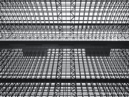 Roof steel structure Building Construction Architecture detail patternの写真素材
