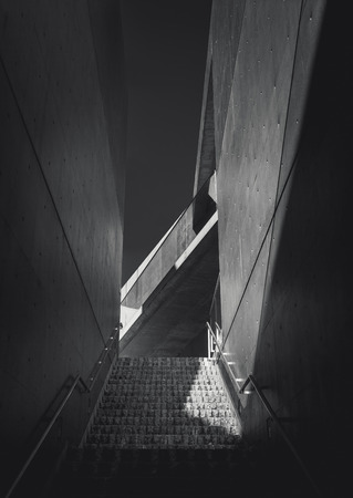Architecture details stair step Cement concrete wall Modern Building perspectiveの写真素材