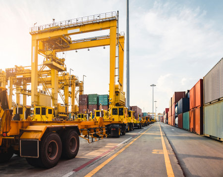 Containers Cargo shipping Logistic freight warehouse Import Export business Logistic Transportation...