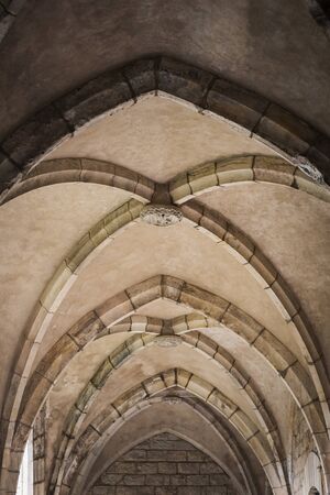 Gothic Architecture Cloister arch Old church interior Ceiling structure の写真素材