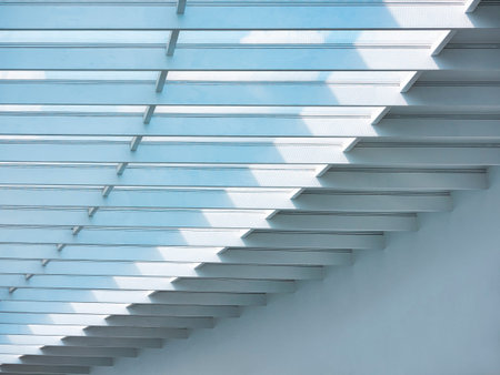 Architecture detail Modern building Glass roof Metal Structure Abstract background