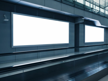Mock up Banner Blank Media Advertisment indoor public buildingの写真素材
