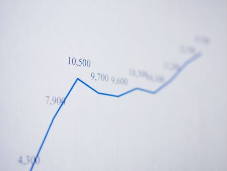 Business report Graph finance analysis. Office paper report data Business growth conceptの写真素材