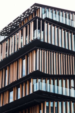 TOKYO, JAPAN - JAN 23, 2012 The Asakusa Culture and Tourism Center Architecture details building facade design by Kengo Kuma & Associatesのeditorial素材