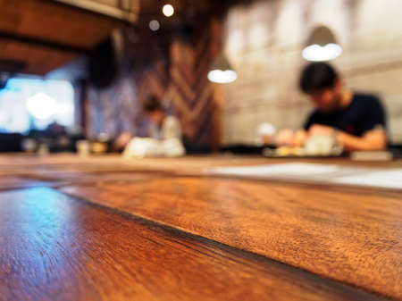 Cafe interior with people sitting space Social distancing. New normal conceptの写真素材