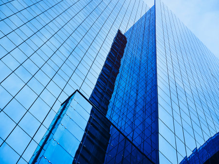 Modern building Glass facade Architecture detail perspective Business background