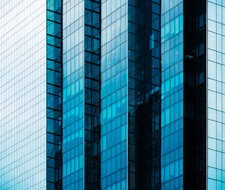 Architecture details Modern Building Glass facade Business background