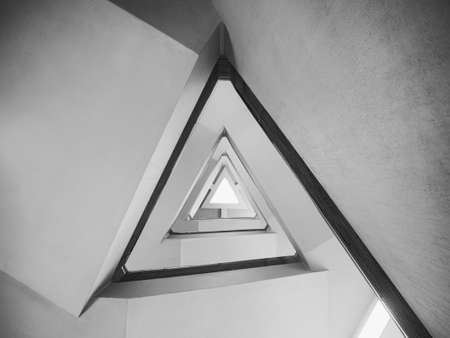Staircase Triangle cement Stairs Interior building Architecture details Abstract backgroundの写真素材