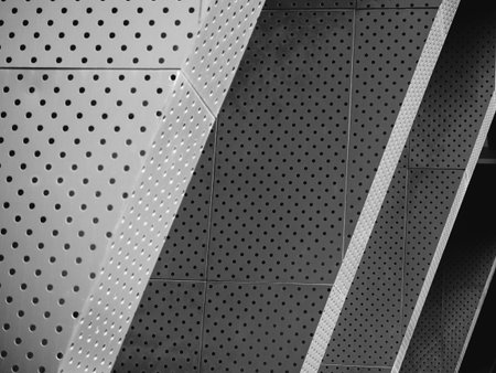 Metal wall dot pattern Metal sheet Grey Industrial background  Architecture details