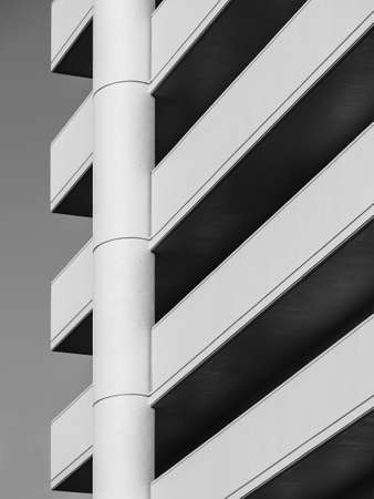 Architecture details Modern Building Exterior Concrete columns Floor level Industry backgroundの写真素材