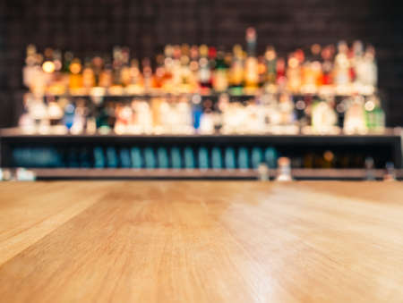 Table top counter Bar shelf Blur background party nightlifeの写真素材