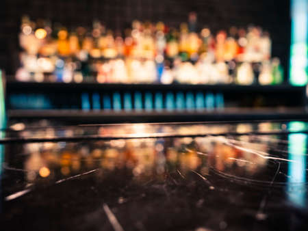 Table top counter Bar shelf Blur background party nightlifeの写真素材