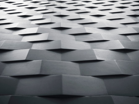 Architecture details wall pattern geometric Grey background