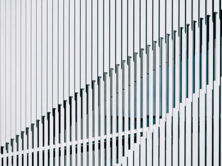Metal pattern Architecture detail Modern building facade white backgroundの写真素材