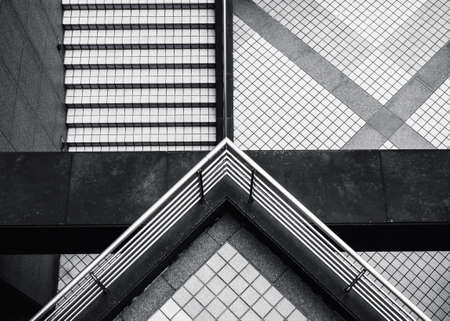 Architecture details floor tiles stair step Geometric line Abstract backgroundの写真素材